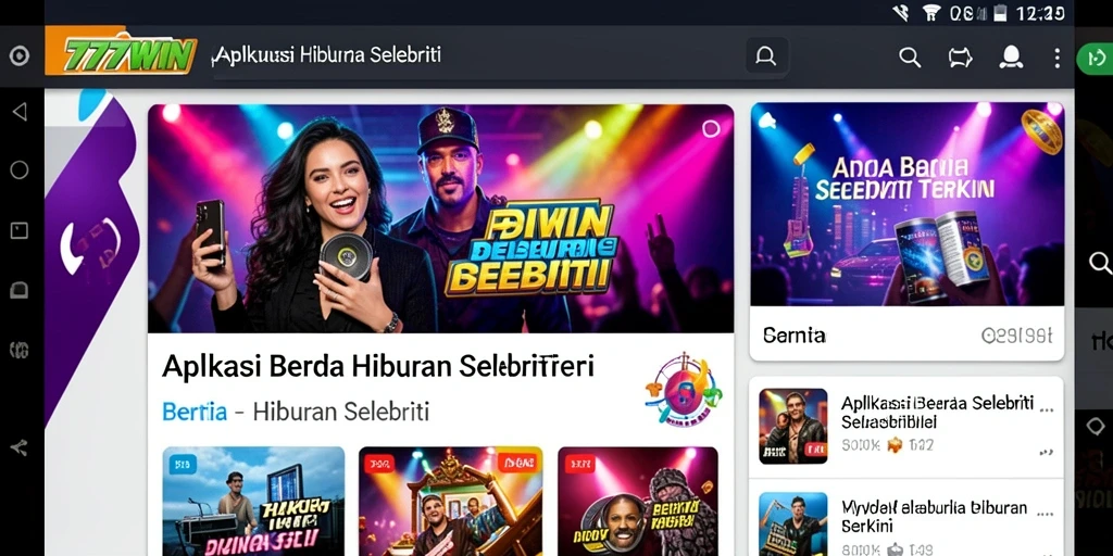 Antarmuka menarik dan mudah digunakan pada aplikasi Hiburan Selebriti.