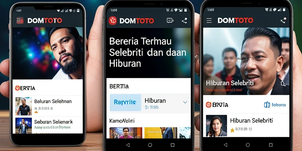 Antarmuka aplikasi DOMTOTO yang menarik dan informatif tentang hiburan.